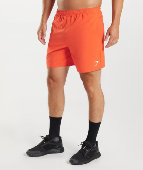 Men's Gymshark Arrival 7" Shorts Orange | CA 1N7086